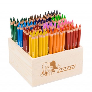 Art.-Nr. 347825<br>JOLLY Buntstifte X-BIG 180 Stück in Holzbox Grundfarben sortiert