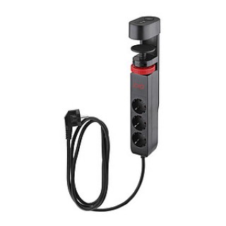 Art.-Nr. 347832<br>OLYMPIA Tisch-Steckdosenleiste SL 3000 3er 1,5 m weiß