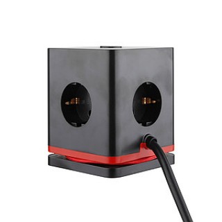 Art.-Nr. 347834<br>OLYMPIA Steckdosenwürfel SW 1000 3er inkl. USB-C-Ladekabel 1,5 m weiß