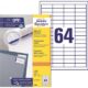 Art.-Nr. 112246<br>AVERY ZWECKFORM Universaletiketten ultragrip 3667 6.400 Stück 48,5 x 16,9 mm weiß