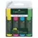 Art.-Nr.160957<br>FABER CASTELL Textliner 48 mit Keilspitze 4er Etui 1-5 mm farbig sortiert