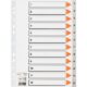 Art.-Nr. 200561<br>BENE Register 93212 A4 12-teilig 1-12 aus Kunststoff grau