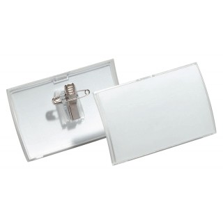 Art.-Nr.322565<br>DURABLE Namensschild 8211 4 x 7,5 cm mit Clip 25 Stück transparent