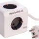 Art.-Nr. 330154<br>Powercube Steckdosenwürfel 4 Ausgänge 2 USB-Anschlüsse grau