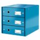 Art.-Nr. 331242<br>LEITZ Schubladenbox Click & Store 6048 mit 3 Schubladen blau-metallic