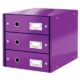 Art.-Nr. 331245<br>LEITZ Schubladenbox Click & Store 6048 mit 3 Schubladen violett-metallic