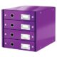 Art.-Nr. 331253<br>LEITZ Schubladenbox Click & Store 6049 mit 4 Schubladen violett-metallic