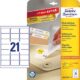 Art.-Nr.332990<br>AVERY ZWECKFORM Universaletiketten L6023REV-25 630 Stück 63,5 x 38,1 mm weiß