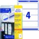 Art.-Nr.333001<br>AVERY ZWECKFORM Ordneretiketten L6061REV-20 120 Stück breit 59 x 192 mm weiß