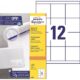 Art.-Nr.333049<br>AVERY ZWECKFORM ultragrip Universaletiketten 3661 1.200 Stück 70 x 67 mm weiß