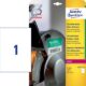 Art.-Nr.333223<br>AVERY ZWECKFORM Ultra-Resistente Etiketten L7917-10 10 Stück 210 x 297 mm weiß