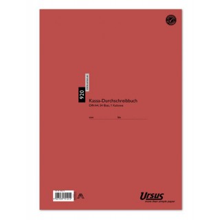 Art.-Nr. 334055<br>URSUS Kassabuch 920DKB A4 54 Blatt
