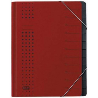 Art.-Nr. 338110<br>ELBA Ordnungsmappe 1112 A4 12-teilig rot