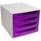 Art.-Nr.339379<br>EXACOMPTA Schubladenbox Multiform 228619D A4 grau/violett