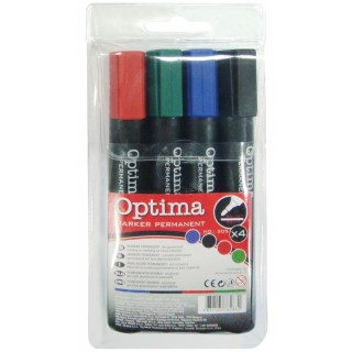 Art.-Nr. 340424<br>OPTIMA Permanentmarker 205 4 Stück mit Rundspitze 1-3 mm mehrere Farben