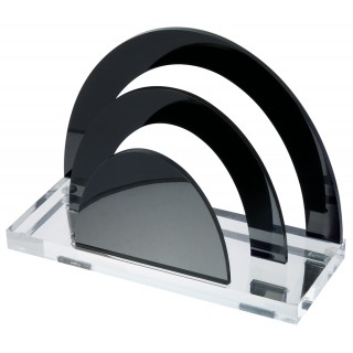 Art.-Nr. 340770<br>WEDO Briefständer 603001 Exklusiv Acryl 2 Fächer glasklar/schwarz