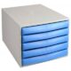 Art.-Nr.340806<br>EXACOMPTA Schubladenbox 222079D Fantasy Works 5 Laden lichtgrau/eisblau