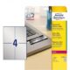 Art.-Nr.340940<br>AVERY ZWECKFORM Typenschildetiketten L6134-20 80 Stück 105 x 148 mm silber