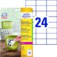 Art.-Nr. 342348<br>AVERY ZWECKFORM Wetterfeste Etiketten L4718REV-20 wiederablösbar 480 Stück 70x37 mm weiß