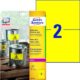Art.-Nr. 342354<br>AVERY ZWECKFORM Wetterfeste Etiketten L6130-20 40 Stück 210x148 mm gelb
