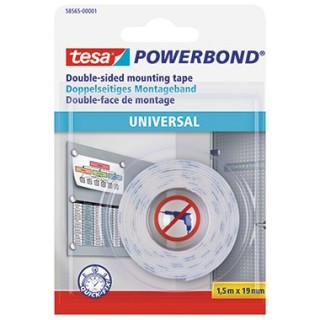 Art.-Nr. 342835<br>TESA Montageband Powerbond Universal doppelseitig klebend 19 mm x 1,5 m weiß