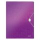 Art.-Nr. 343744<br>LEITZ Ablagebox WOW 4629 mit Gummiverschluss aus Polypropylen 250 x 30 x 330 mm violett
