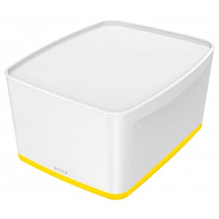 Art.-Nr. 343766<br>LEITZ Aufbewahrungsbox WOW MyBox 5216 18 Liter weiß/gelb