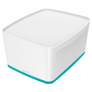 Art.-Nr. 343767<br>LEITZ Aufbewahrungsbox WOW MyBox 5216 18 Liter weiß/eisblau