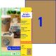 Art.-Nr. 344229<br>AVERY ZWECKFORM Naturbraune Kraftpapieretiketten L7109-25 25 Etiketten DIN A4 210 x 297 mm naturbraun