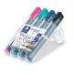 Art.-Nr. 344279<br>STAEDTLER Flipchartmarker 356 WP4 4 Stück im Etui mit Rundspitze mehrfarbig