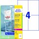 Art.-Nr. 344482<br>AVERY ZWECKFORM Antimikrobielle Etiketten L8003-10 40 Etiketten permanent haftend 105 x 148 mm weiß