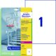 Art.-Nr. 344486<br>AVERY ZWECKFORM Antimikrobielle Etiketten L8011REV-10 10 Etiketten DIN A4 wiederablösbar 210 x 297 mm transparent