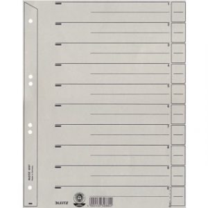 Art.-Nr. 916548<br>LEITZ Trennblatt 6097 100 Blatt DIN A4 grau
